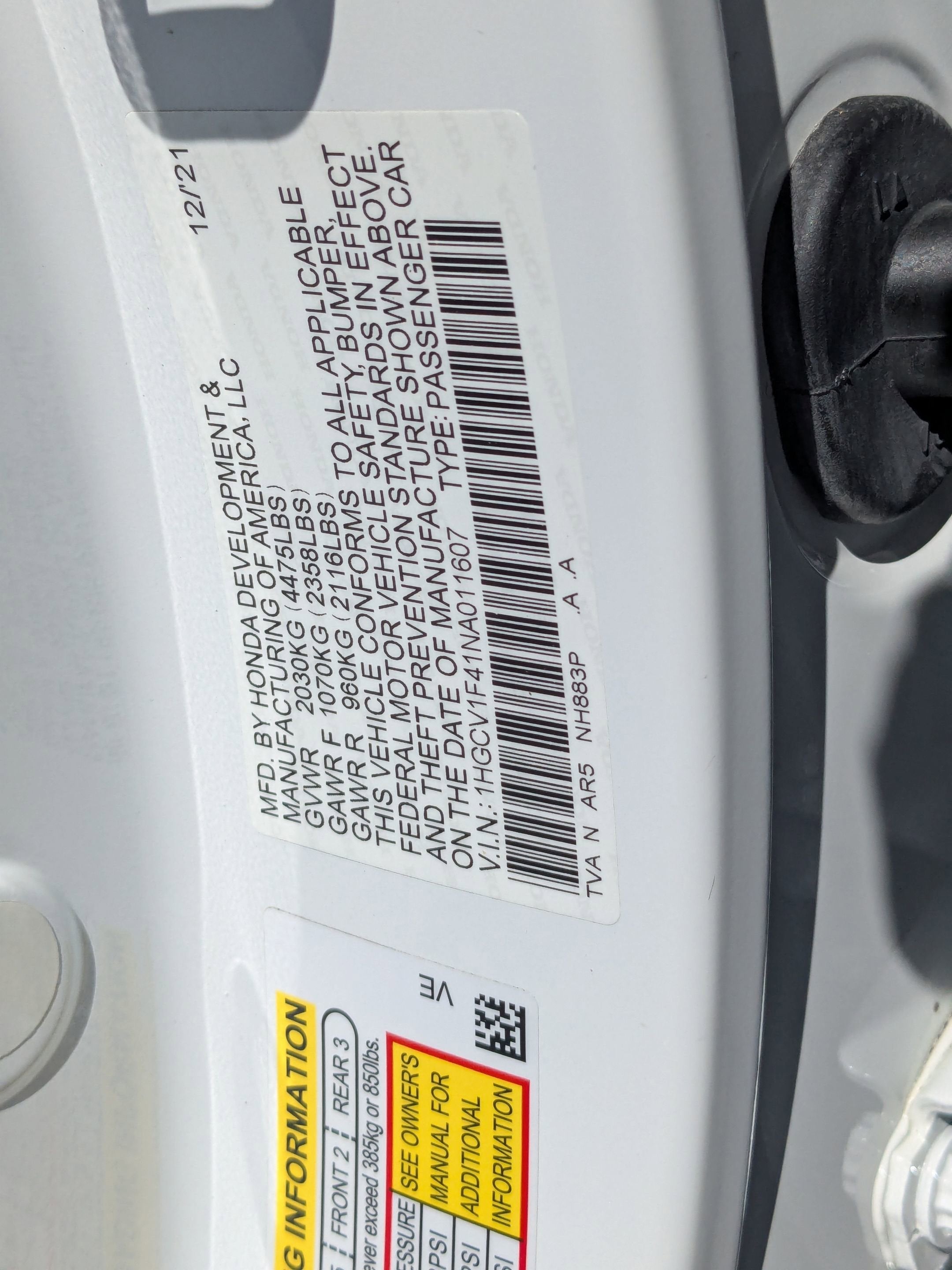 2022 Honda Accord Sedan Sport SE