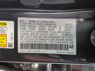 2026 Honda Civic Sedan Sport