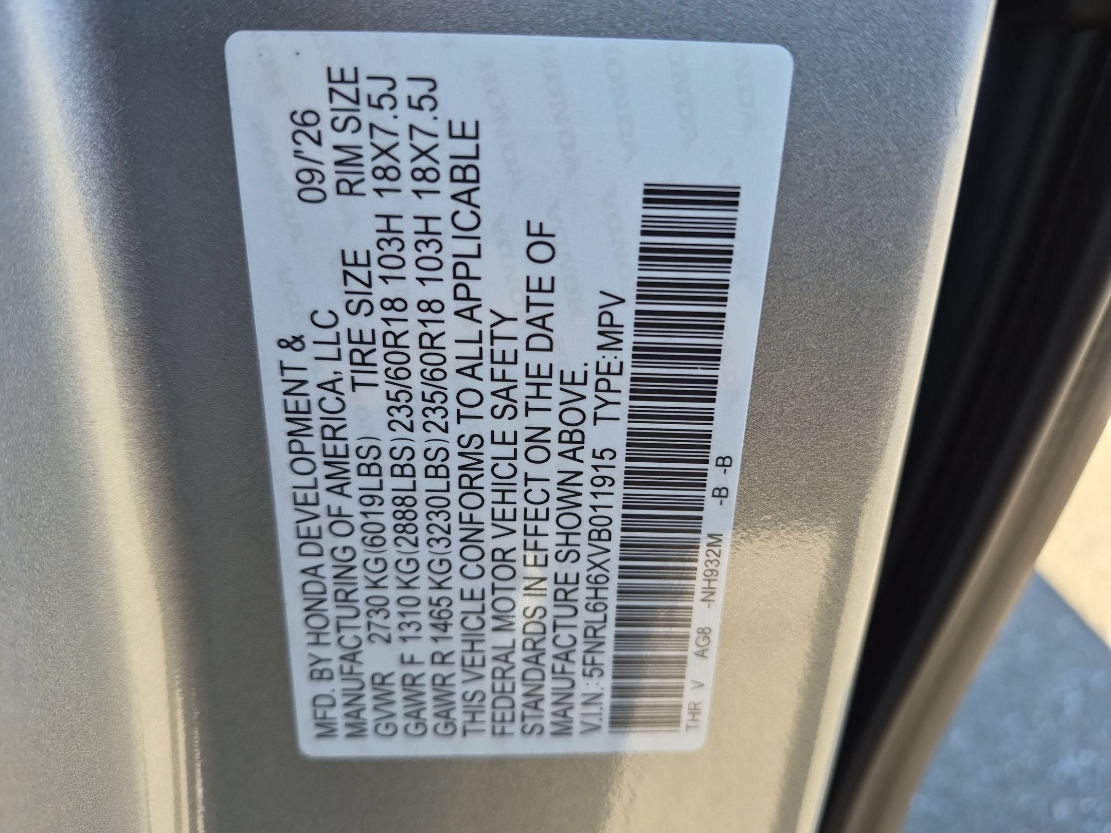 2027 Honda Odyssey EX-L