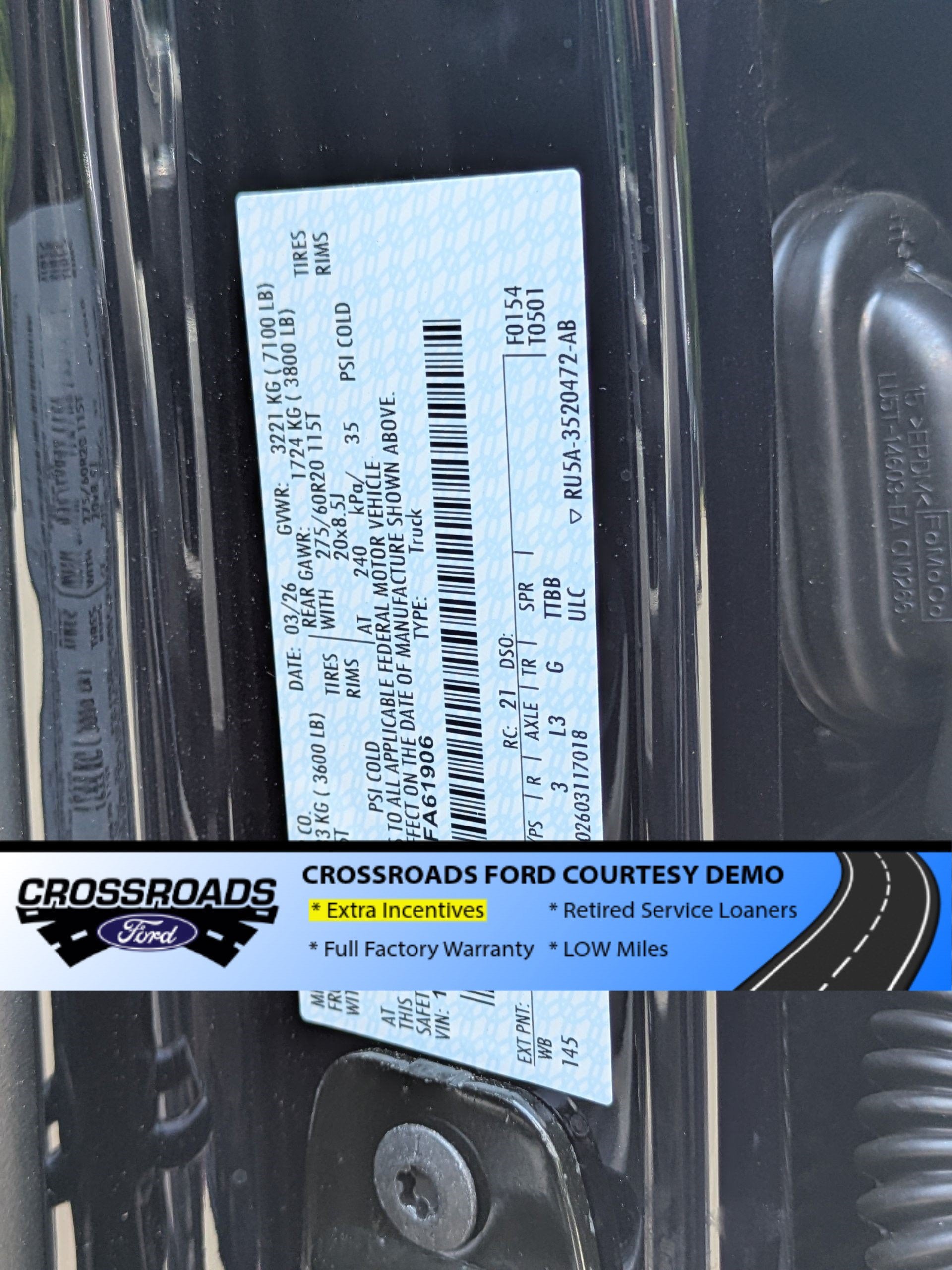 2026 Ford F-150 Lariat - Crossroads Courtesy Demo