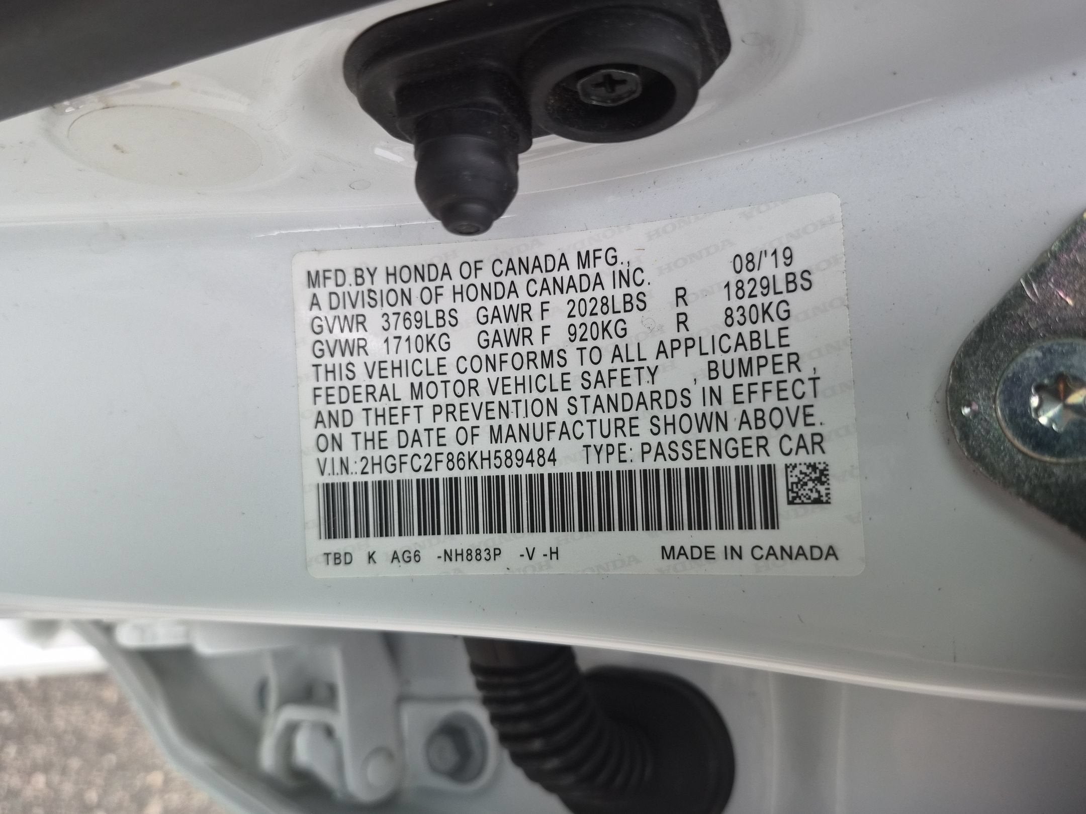 2019 Honda Civic Sedan Sport