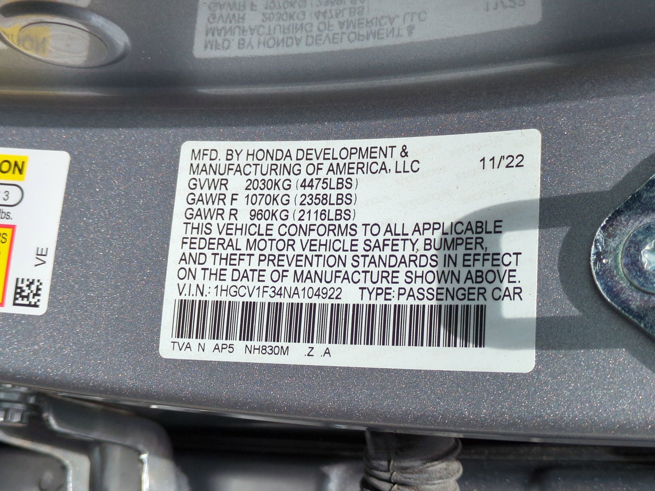 2022 Honda Accord Sedan Sport