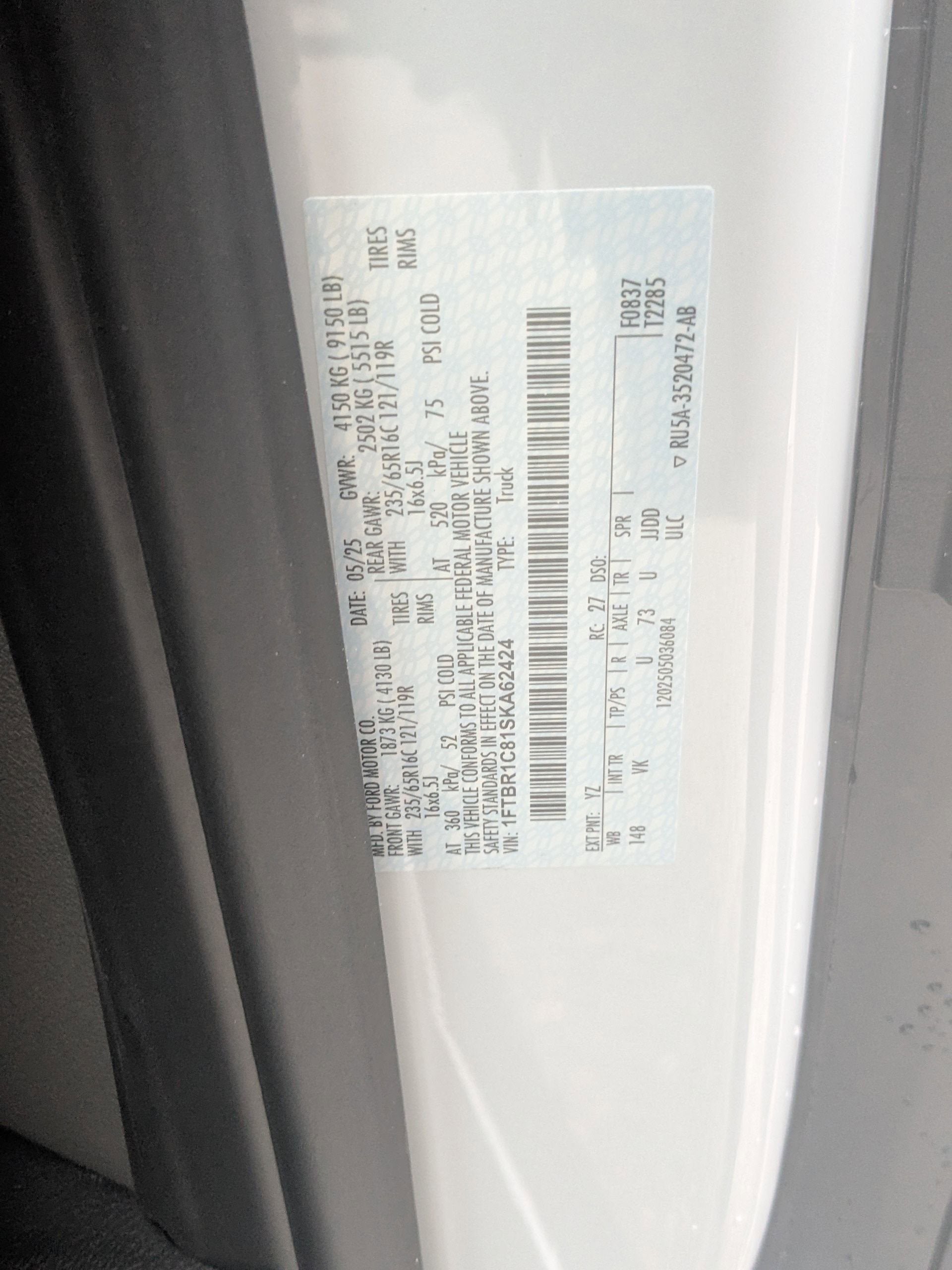 2025 Ford Transit Cargo Van Base