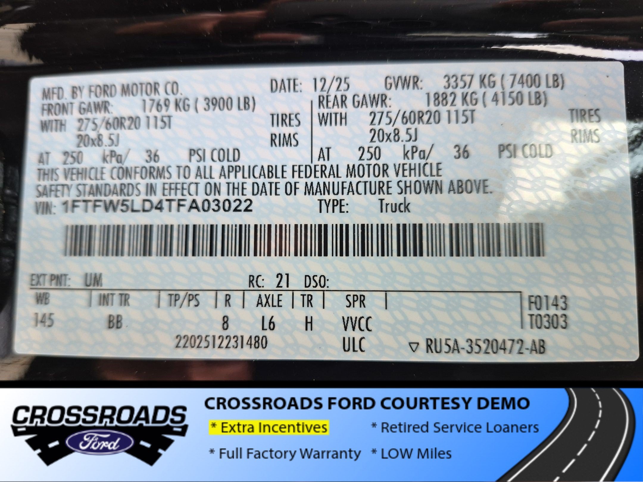 2026 Ford F-150 LARIAT - Crossroads Courtesy Demo