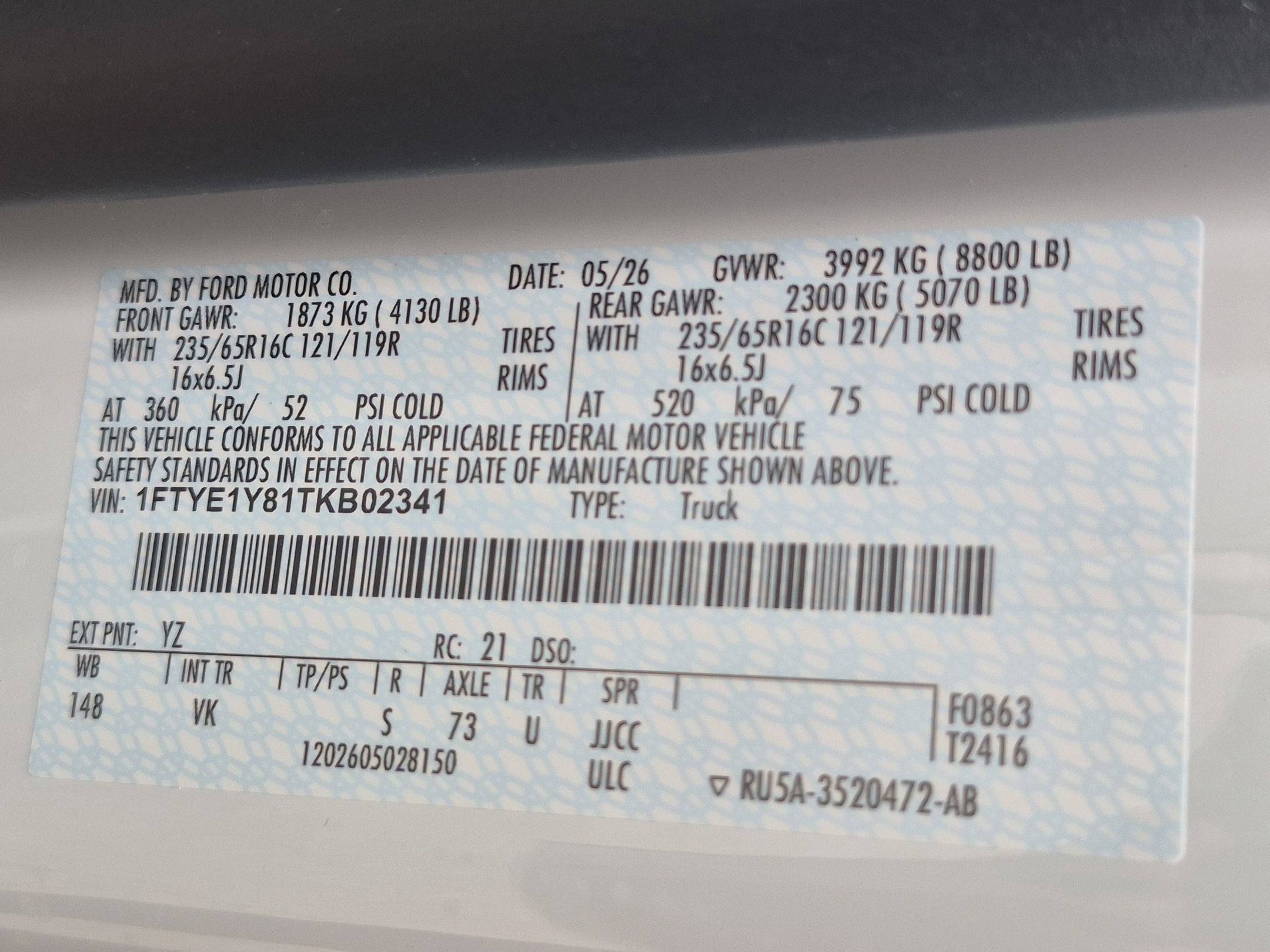 2026 Ford Transit Cargo Van Base