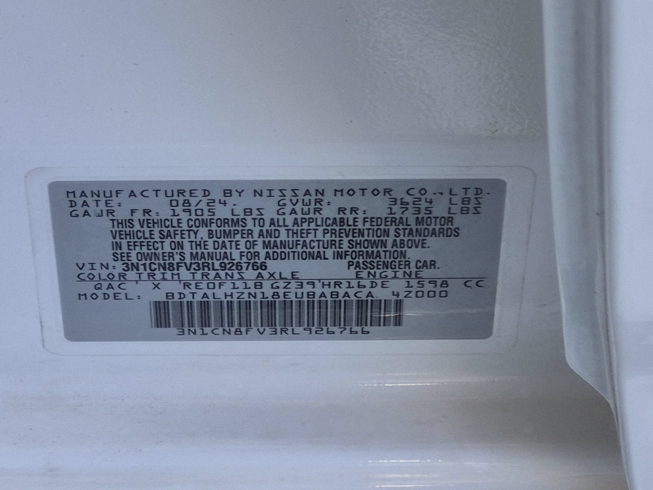 2024 Nissan Versa SR